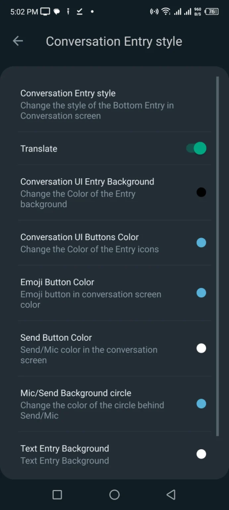 Conversation Entry Style